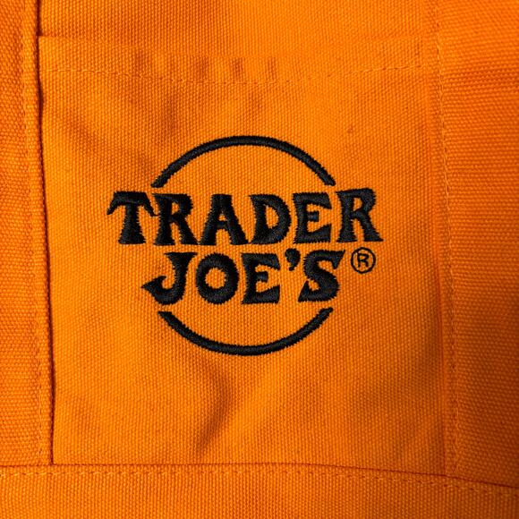 LOT 2x — Trader Joe’s Canvas MINI Tote Bag — Halloween 2025 Orange Black Set NWT - Picture 3 of 5